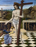 Le Sang du Rédempteur, v. 1460. Tempera à l'œuf / bois, 47 × 37 cm. National Gallery. Londres