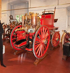 Double cylinder steam fire engine "Greenwich Gem" № 1582 Merryweather & Sons, London 1896 Feuerwehrmuseum Salem