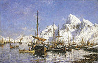 Gunnar Berg, Fra Svolvær havn, mellom 1886 og 1893