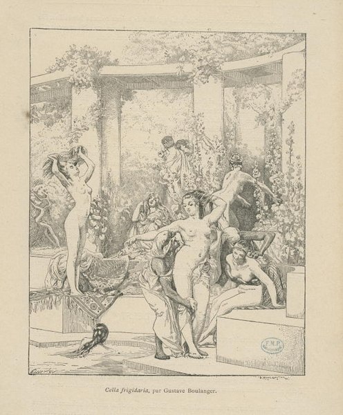 File:Gustave Boulanger, La Cella Frigidaria, engraving from the painting shown at the Paris Salon of 1864.jpg