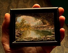 Miniature oil painting of Hamilton Pool, Texas Hill Country; oil on 2.5 x 3.5 in. panel Hamilton Pool 750p.jpg