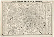 1857 (Henriot, Nouveau plan complet de Paris avec ses fortifications)