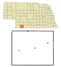 Hitchcock County Nebraska Incorporated and Unincorporated areas Palisade Highlighted.svg