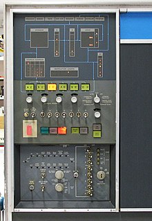 1401 Console and, below, the Auxiliary Console. IBM 1401 Control Panel.jpg