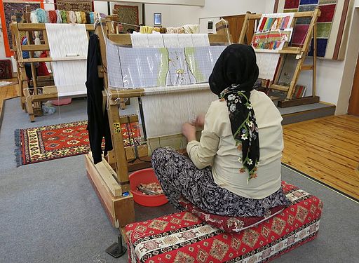 In Turkish carpet factory