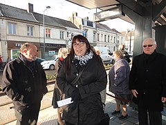 Valérie Fornies à l'inauguration de la seconde ligne du tramway de Valenciennes.