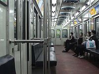 Interior of a line 2 DK16 train (December 2005)