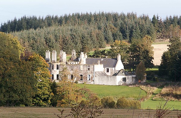 Logie House – now rebuilt – situated 7 miles to the west of Inverurie