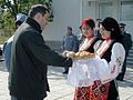 Thumbnail for File:Irakli Alasania is given a traditional Bulgarian welcome at Graf Ignatievo Air Base (April 2004).JPG