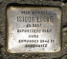 Isidor Loewe, Stolperstein in der Röderstraße 2 in Freiburg
