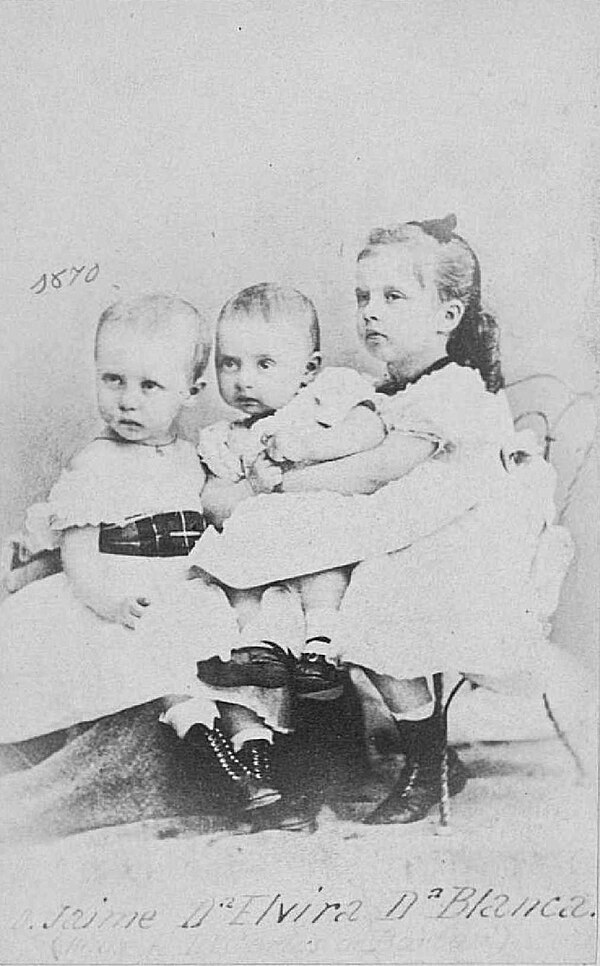 with sisters, ca 1872