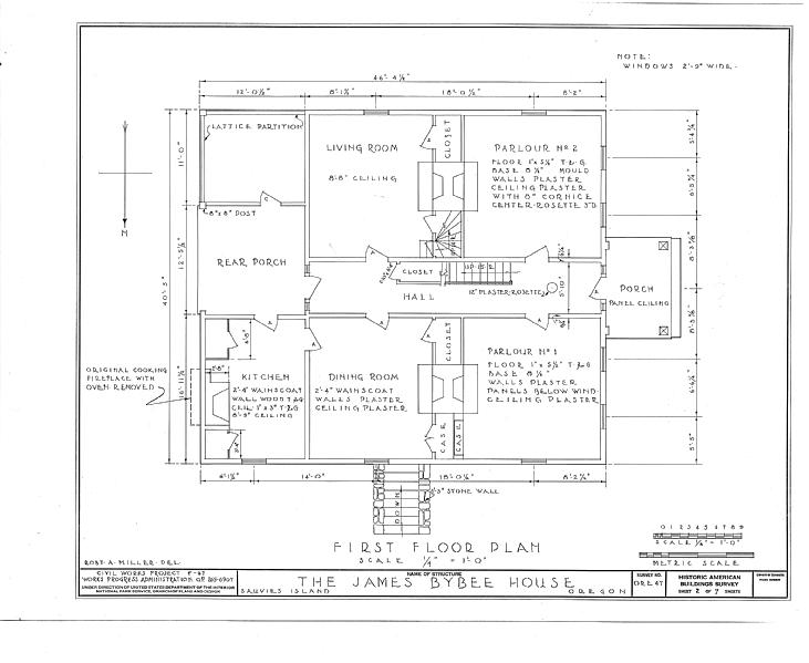 File:James F. Bybee House, Burlington, Multnomah County, OR HABS ORE,26-SAUVI,1- (sheet 2 of 7).tif