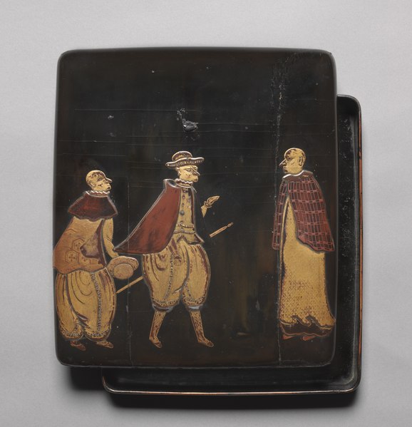 File:Japan, Momoyama Period - Writing Box with Decoration of Foreigners ("Southern Barbarians') - 1969.59 - Cleveland Museum of Art.tif