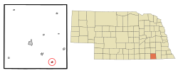 Emplacement dans le comté de Jefferson et le Nebraska