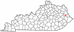 Location of Paintsville, Kentucky