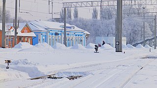 Залізничний вокзал взимку