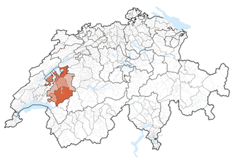 Location of the canton in Switzerland