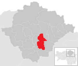 Poloha obce Kindberg v okrese Bruck-Mürzzuschlag (klikacia mapa)