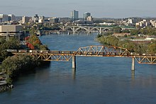 Bridges over the Tennessee River that are featured in Suttree. Knoxville bridges.jpg