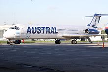 Разбившийся лайнер в цветах авиакомпании Austral Líneas Aéreas, март 2008