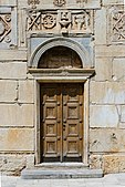 Byzantine door of the Little Metropolis (Athens, Greece)