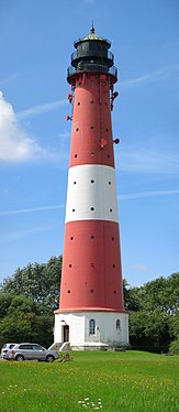 Lighthouse of Pellworm on the German North Sea coast.