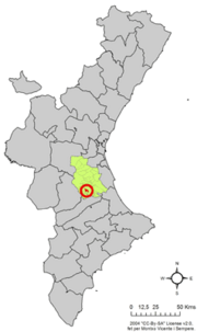 Localização do município de Gavarda na Comunidade Valenciana