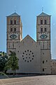 * Nomination Towers of St. Paul's Cathedral (and Artwork “Auge für Auge” by Pascale Feitner), Münster, North Rhine-Westphalia, Germany --XRay 01:04, 8 September 2018 (UTC) * Withdrawn Why you keep the flares? --Hans-Jürgen Neubert 08:37, 8 September 2018 (UTC)  I withdraw my nomination The flares top right are no problem. Bottom left isn't easy to fix. And the flares are a characteristic. But you're right, it isn't QI. --XRay 10:11, 8 September 2018 (UTC) 15mm are ultra WA and this easily catches sidelight issues . Ok, I´m oldschool and I hate flares, but that´s not enough to say it´s not QI. More a pitty thing is, that nobody here sorted Morning Light or buildings in shadows, what isn´t the dark side of the moon. --Hans-Jürgen Neubert 06:39, 9 September 2018 (UTC)
