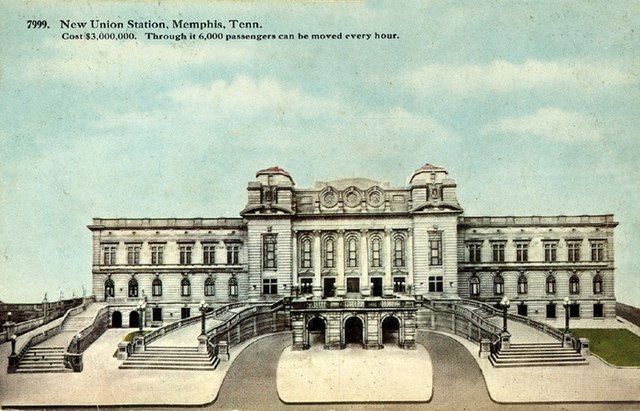 Memphis Union Station postcard issued soon after the station opened in April 1912