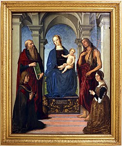 Maestro del retablo rangoni, virgen y niño entre santos y oferentes nicolò rangoni y bianca bentivoglio, ca 1490-1500 jpg