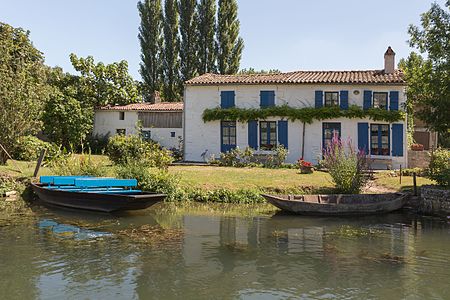 House at Sansais in the Marais poitevin, France.