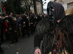 A Mamuthone, another typical mask of the Sardinian carnival (Mamoiada)