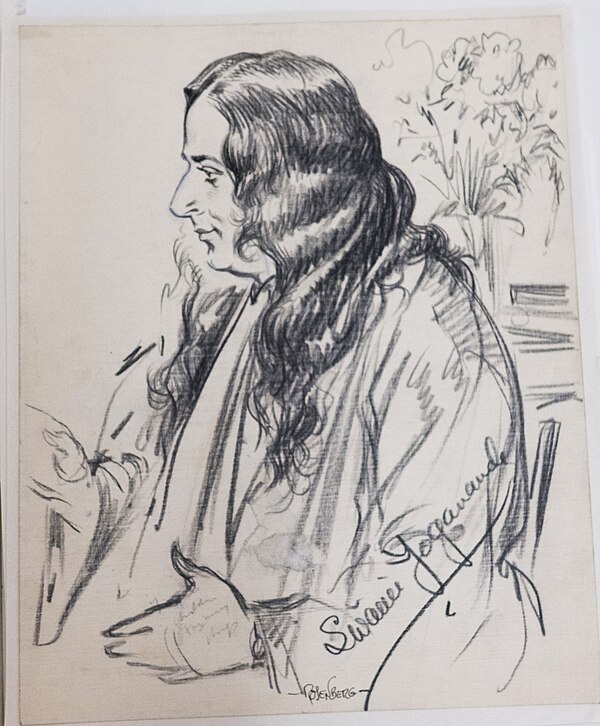 Manuel Rosenberg sketch of Swami Yogananda for the Cincinnati Post 1923