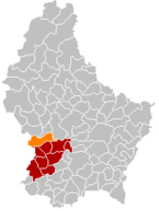 Location of Habscht in the Grand Duchy of Luxembourg