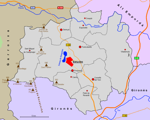 Karte von Pla de l’Estany