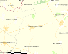 Mapa obce Hannogne-Saint-Rémy