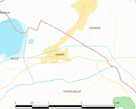 Mapa obce Homps