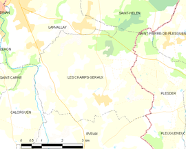 Mapa obce Les Champs-Géraux