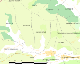 Mapa obce Cathervielle
