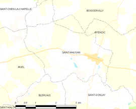 Mapa obce Saint-Maugan