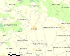 Poziția localității Oucques