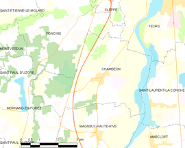 Mapa obce Chambéon