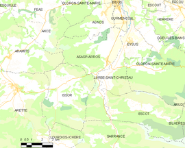 Mapa obce Asasp-Arros