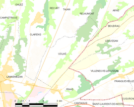 Mapa obce Uglas