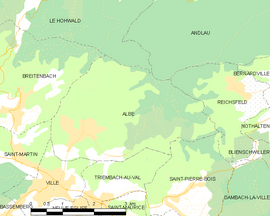 Mapa obce Albé