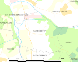 Mapa obce Chassey-lès-Scey