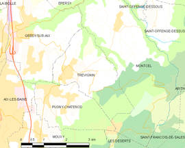 Mapa obce Trévignin