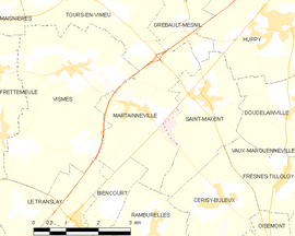 Mapa obce Martainneville