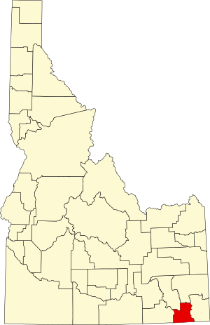 Location of Franklin County in Idaho Map of Idaho highlighting Franklin County.svg