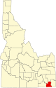 Statskort, der fremhæver Franklin County
